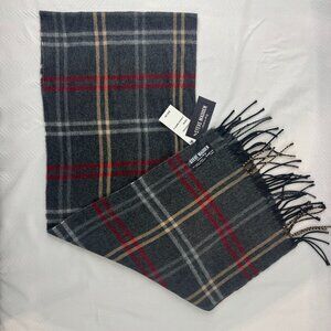 Steve Madden Plaid Scarf | Charcoal Red | NWT